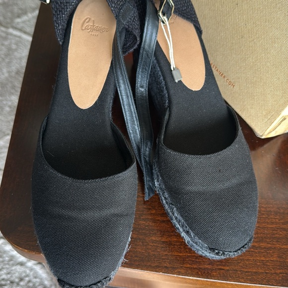 NWT Castaner wedged sandals with buckle size 10 black - Picture 4 of 7